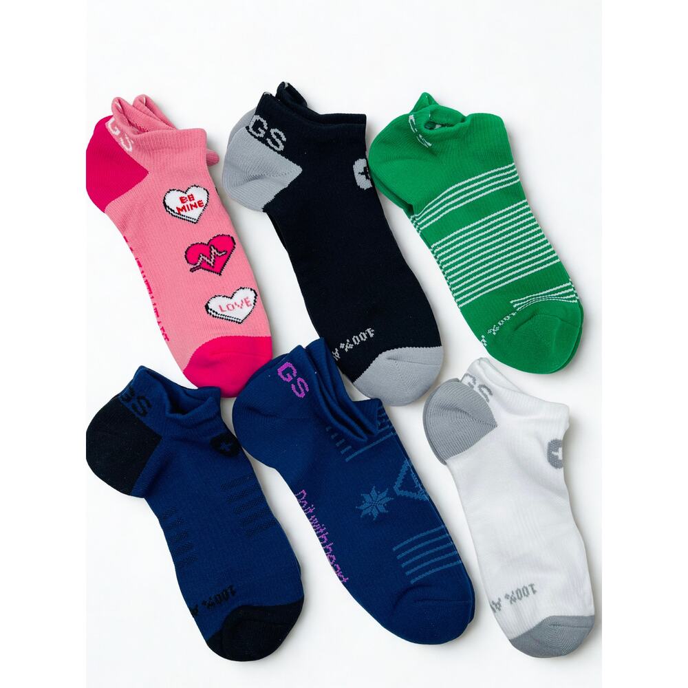6 Pairs FIGS Compression  No-show Socks Size Large